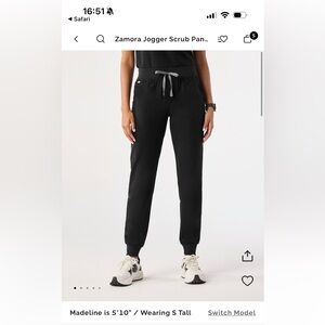 Fig scrubs black joggers